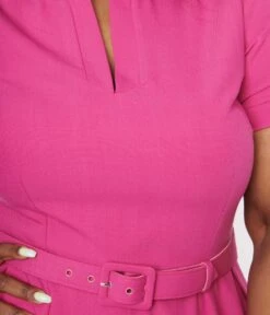 Hot Pink Bonnie Swing Dress -Pleaser Clothing Store hot pink bonnie swing dress 730116