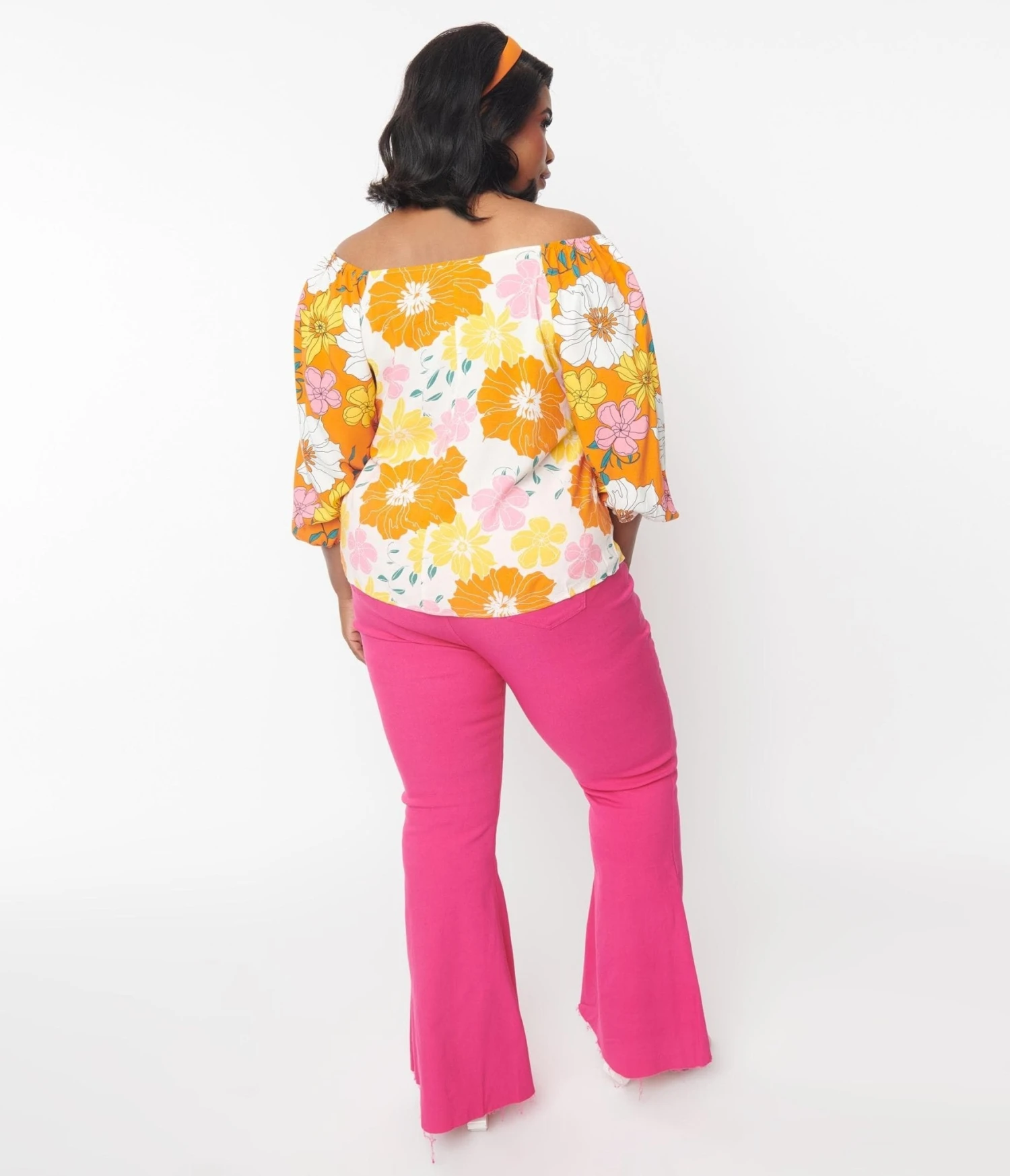 Hot Pink Denim Flare Jeans 3 Hot Pink Denim Flare Jeans - Image 3