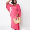 Hot Pink Lace Maxi Dress