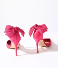 Hot Pink Rhinestone Bow Stiletto Heels -Pleaser Clothing Store hot pink rhinestone bow stiletto heels 971077