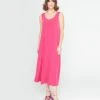 Hot Pink Slip Maxi Dress
