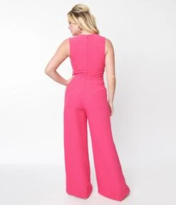 Hot Pink Wide Leg Kiara Jumpsuit 7 Hot Pink Wide Leg Kiara Jumpsuit -Pleaser Clothing Store hot pink wide leg kiara jumpsuit 755480
