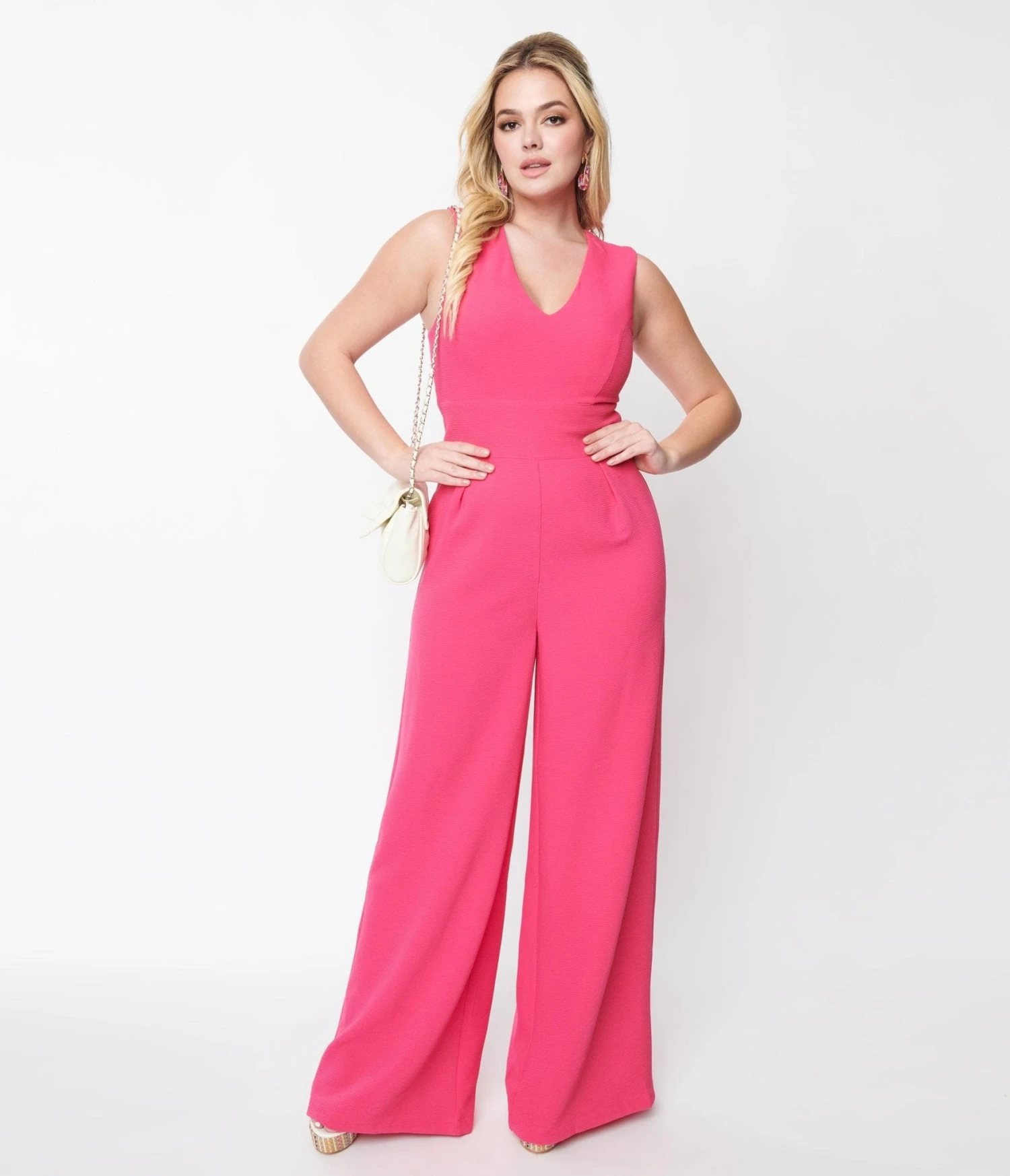 Hot Pink Wide Leg Kiara Jumpsuit 5 Hot Pink Wide Leg Kiara Jumpsuit - Image 5