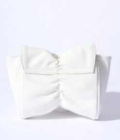 Ivory Bow Tie Crossbody Purse -Pleaser Clothing Store ivory bow tie crossbody purse 916259