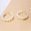 Ivory Chunky Faux Pearl Hoop Earrings