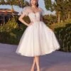 Cinderella Divine Ivory Glitter Floral Swing Bridesmaid Dress