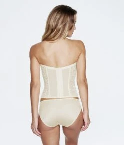 Ivory Lace Corset Longline Colette Bustier Bra -Pleaser Clothing Store ivory lace corset longline colette bustier bra 759199