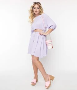 Lavender Cutout Shift Dress
