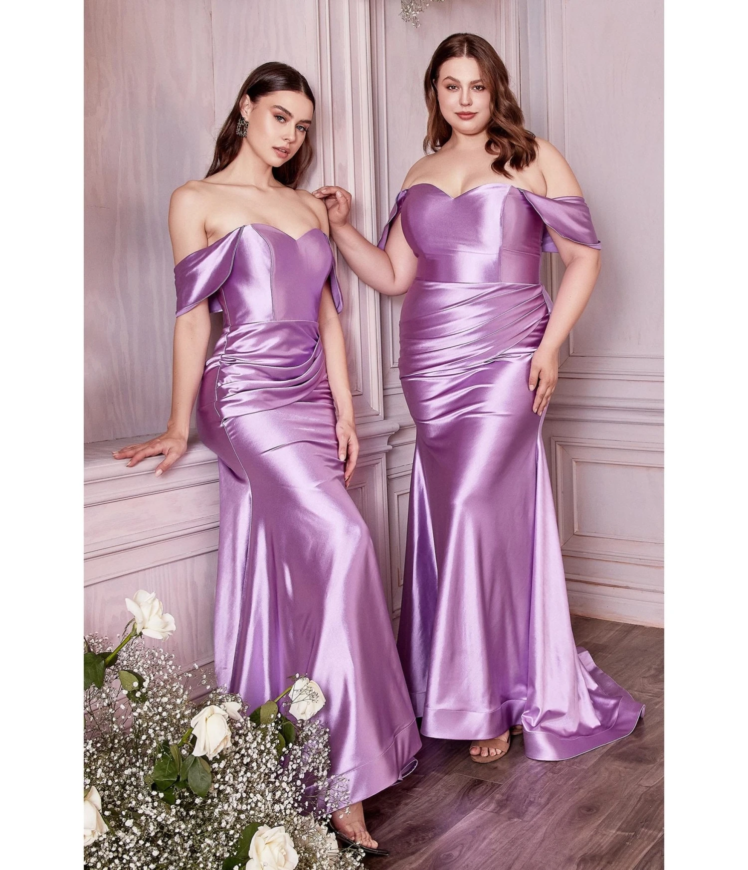 Cinderella Divine Lavender Satin Fitted Bridesmaid Gown 1 Cinderella Divine Lavender Satin Fitted Bridesmaid Gown