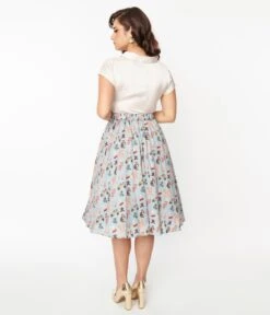 Light Blue Christmas Party Swing Skirt -Pleaser Clothing Store light blue christmas party swing skirt 541800