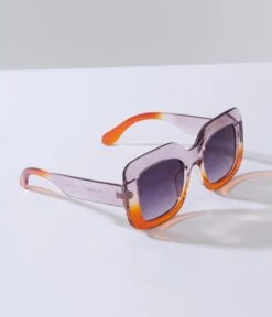 Lilac & Amber Ombre Square Sunglasses -Pleaser Clothing Store lilac amber ombre square sunglasses 105498