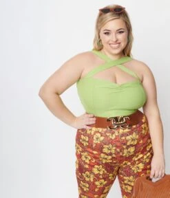 Lime Green VaVaVoom Top -Pleaser Clothing Store lime green vavavoom top 383947