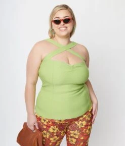 Lime Green VaVaVoom Top -Pleaser Clothing Store lime green vavavoom top 625587