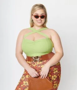 Lime Green VaVaVoom Top -Pleaser Clothing Store lime green vavavoom top 791392