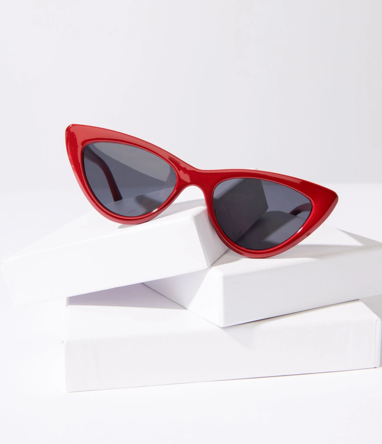 Lipstick Red & Black Tint Cat Eye Sunglasses 1 Lipstick Red & Black Tint Cat Eye Sunglasses