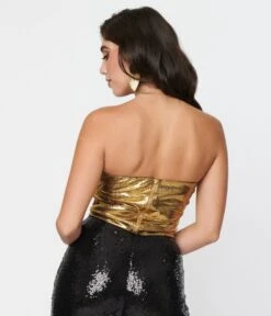 Liquid Gold Metallic Tube Top -Pleaser Clothing Store liquid gold metallic tube top 576828