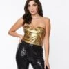 Liquid Gold Metallic Tube Top