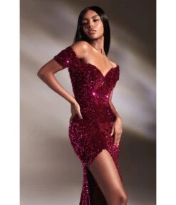 Cinderella Divine Magenta Sequin Sweetheart Glamour Prom Gown -Pleaser Clothing Store magenta sequin sweetheart glamour prom gown 401995