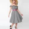 Magnolia Place Black Gingham Barbara Swing Dress