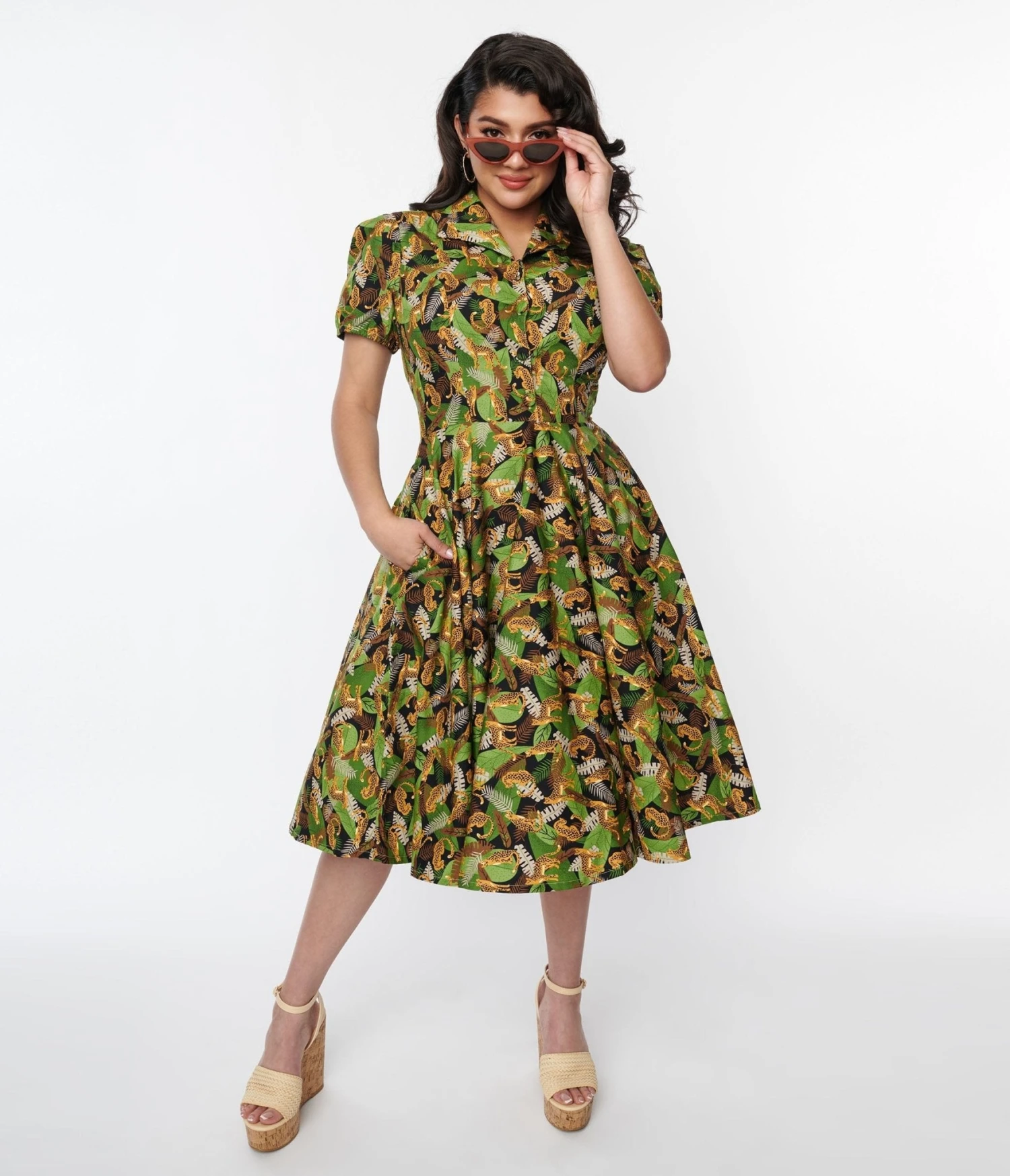 Magnolia Place Black Jungle Mona Swing Dress 5 Magnolia Place Black Jungle Mona Swing Dress - Image 5