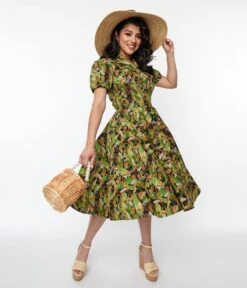 Magnolia Place Black Jungle Mona Swing Dress 9 Magnolia Place Black Jungle Mona Swing Dress -Pleaser Clothing Store magnolia place black jungle mona swing dress 721074