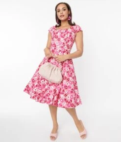 Magnolia Place Pink Floral Anna Swing Dress 9 Magnolia Place Pink Floral Anna Swing Dress -Pleaser Clothing Store magnolia place pink floral anna swing dress 615233