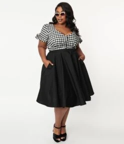 Magnolia Place Plus Size Black Sally Swing Skirt -Pleaser Clothing Store magnolia place plus size black sally swing skirt 102952
