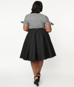 Magnolia Place Plus Size Black Sally Swing Skirt -Pleaser Clothing Store magnolia place plus size black sally swing skirt 682915