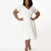 Magnolia Place Plus Size Style White Linen Eleanor Swing Dress
