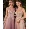 Cinderella Divine Mauve Lace Tulle Bridesmaid Gown