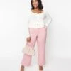 Mauve Pink Heart Buckle Pants