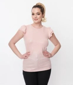 Metallic Blush Pink Reptile Textured Top -Pleaser Clothing Store metallic blush pink reptile textured top 638770