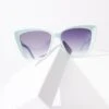Mint Green Square Cat Eye Oversized Sunglasses