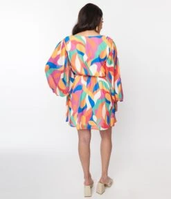 Multicolor Orchard Wrap Dress -Pleaser Clothing Store multicolor orchard wrap dress 838839