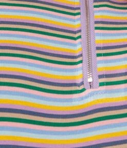 Multicolor Striped Zip Up Peace Top -Pleaser Clothing Store multicolor striped zip up peace top 626752