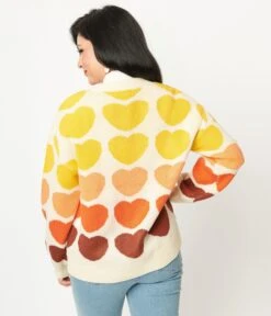 Multicolored Heart Cardigan 5 Multicolored Heart Cardigan -Pleaser Clothing Store multicolored heart cardigan 177679