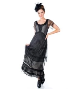 Nataya 1920s Style Black Flapper Dress -Pleaser Clothing Store nataya 1920s style black flapper dress 811488