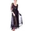 Nataya Black Embroidered Tulle Downton Abbey Edwardian Tea Party Dress