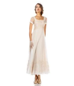 Nataya Ivory Vintage Style Regency Wedding Dress -Pleaser Clothing Store nataya ivory vintage style regency wedding dress 367456