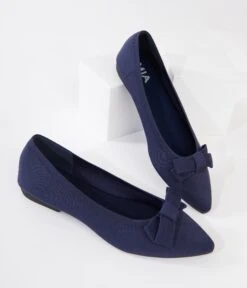 Navy Blue Josefine Flats 8 Navy Blue Josefine Flats -Pleaser Clothing Store navy blue josefine flats 744314