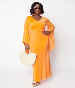 Neon Orange Lace Maxi Dress -Pleaser Clothing Store neon orange lace maxi dress 741525