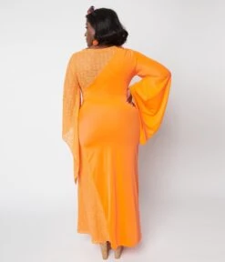 Neon Orange Lace Maxi Dress -Pleaser Clothing Store neon orange lace maxi dress 749420