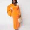 Neon Orange Lace Maxi Dress