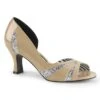 PLEASER Nude & Glitter D'Orsay Peep Toe Pump