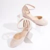 Nude Patent Leatherette Wedges