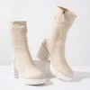 Nude Platform Josephine Booties