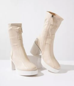 Nude Platform Josephine Booties