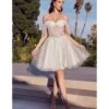 Cinderella Divine Off White Glitter Tulle Off Shoulder Corset Mini Dress