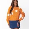 Orange & White Daisy Sweater