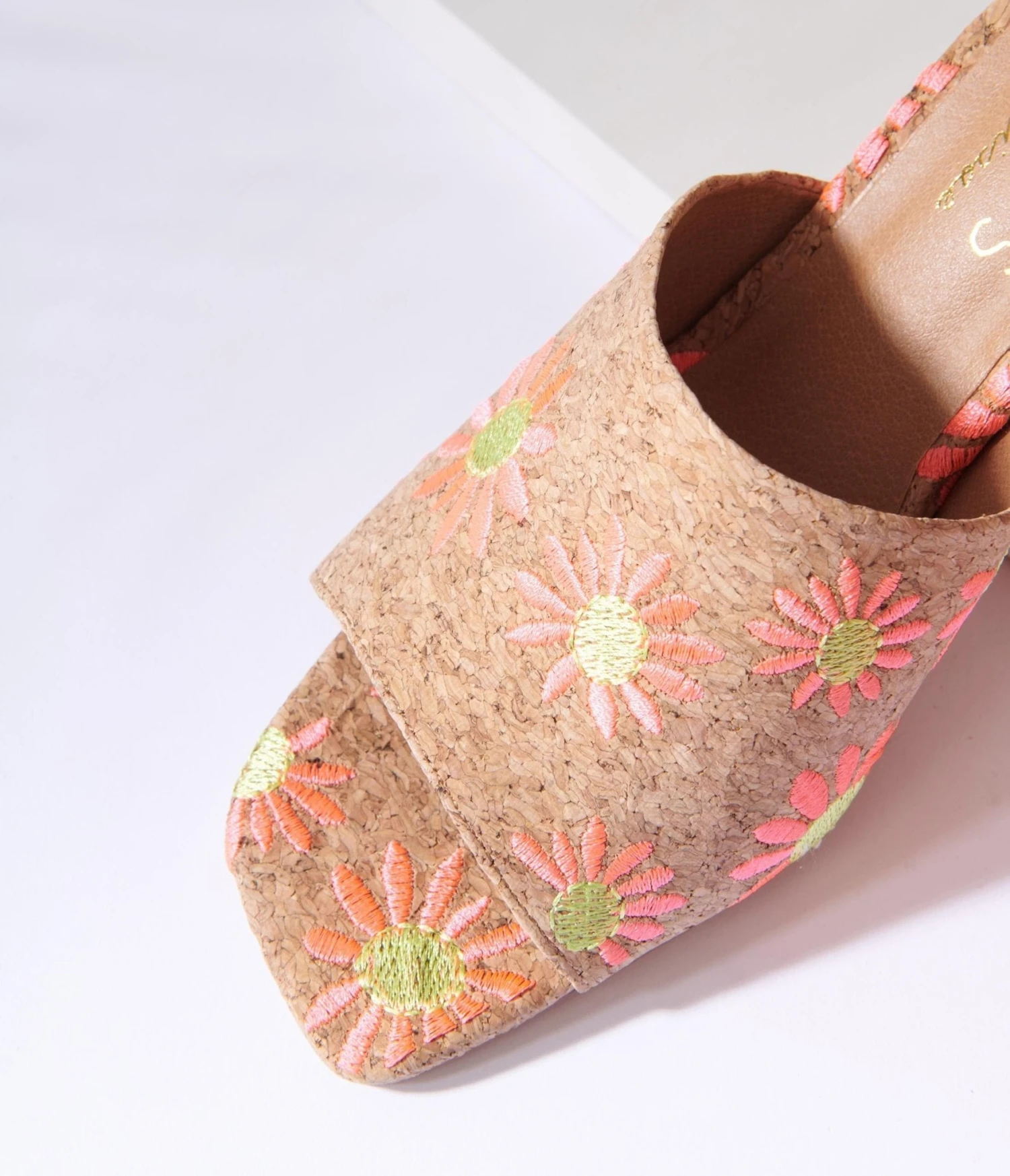 Matisse Pink Daisy Cork Mule Heels 2 Matisse Pink Daisy Cork Mule Heels - Image 2